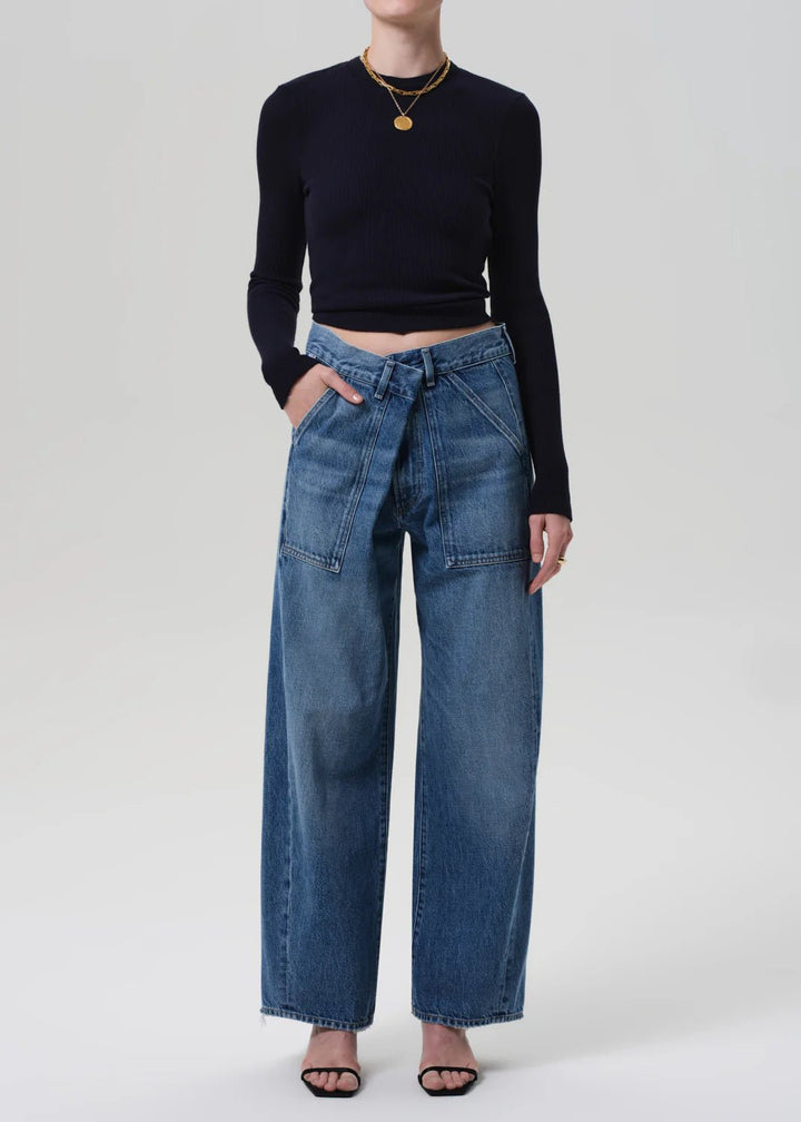 Citizens of Humanity - Navy Pilar Waffle Crewneck - Kalifornia Jean Bar