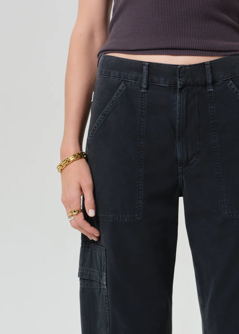 Citizens of Humanity - Washed Black Marcelle Low Slung Cargo - Kalifornia Jean Bar