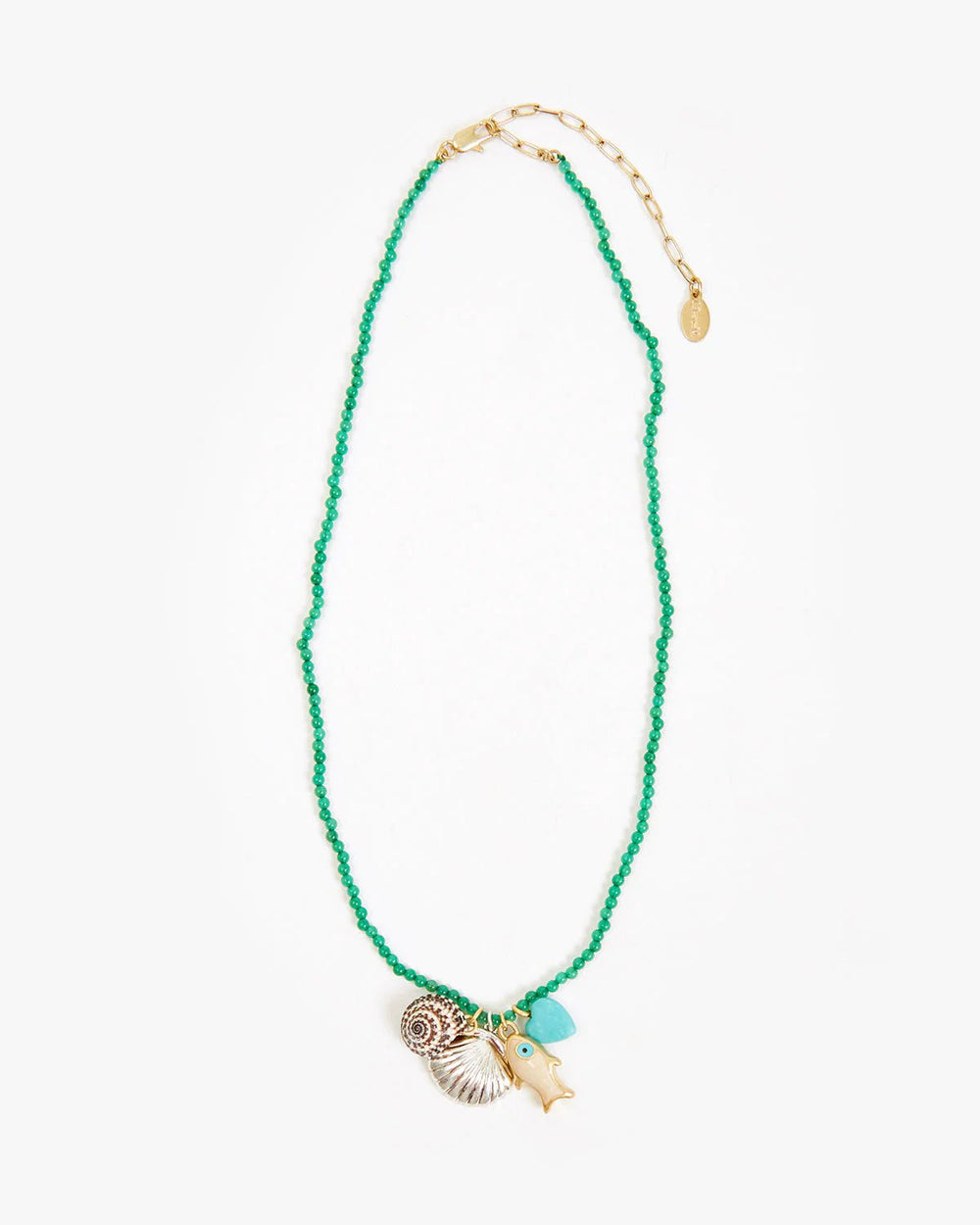 Clare V. - Beaded Charm Necklace in Multi Color - Kalifornia Jean Bar