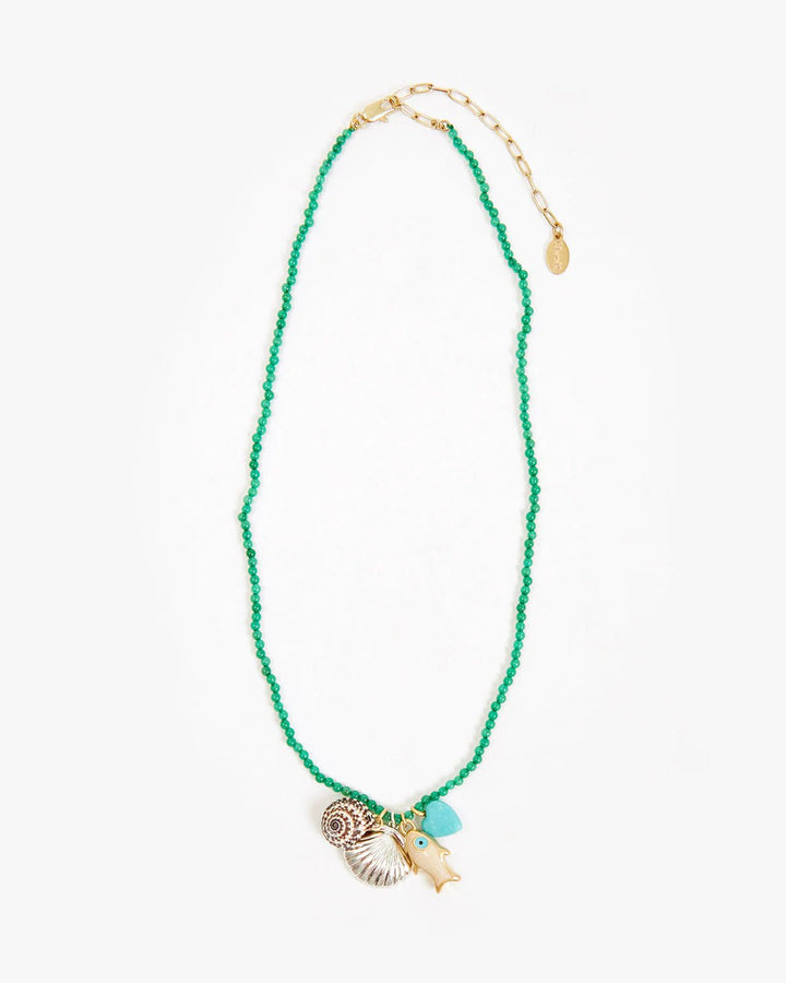 Clare V. - Beaded Charm Necklace in Multi Color - Kalifornia Jean Bar