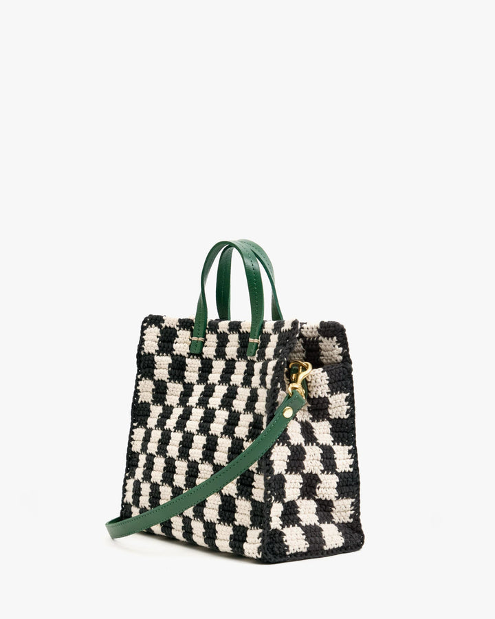Clare V. - Black & Cream Checker Petit Summer Tote - Kalifornia Jean Bar