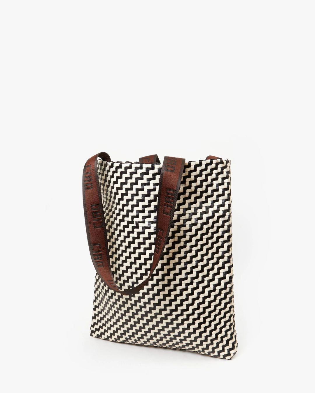 Clare V. - Black Cream Zig Zag Carryall Tote - Kalifornia Jean Bar