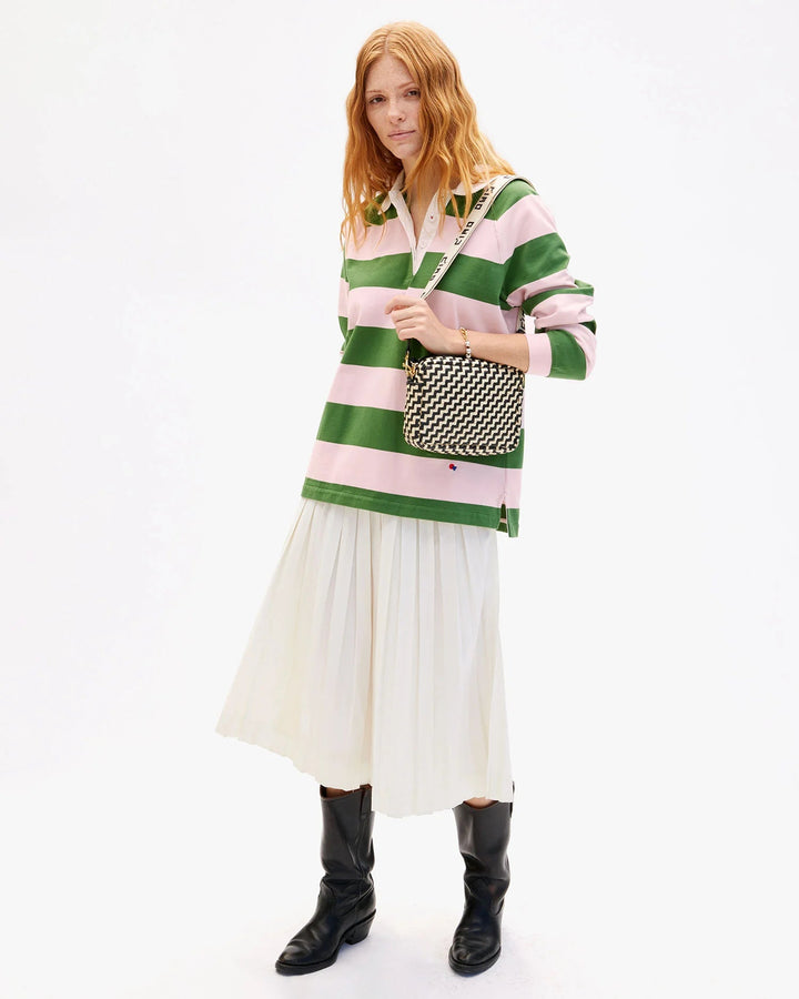 Clare V. - Black & Cream Zig Zag Midi Sac - Kalifornia Jean Bar