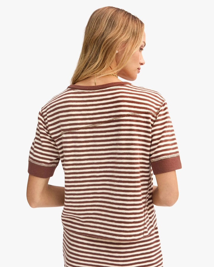 Clare V. - Brown & Cream Le Bateau Tee - Kalifornia Jean Bar