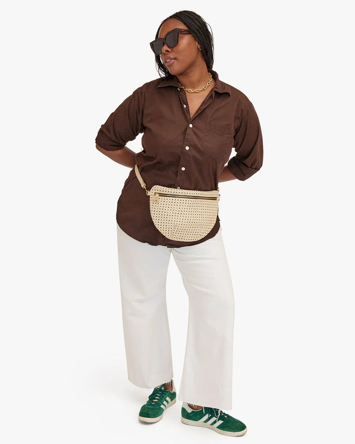 Clare V. - Cream Rattan Grande Fanny Pack - Kalifornia Jean Bar