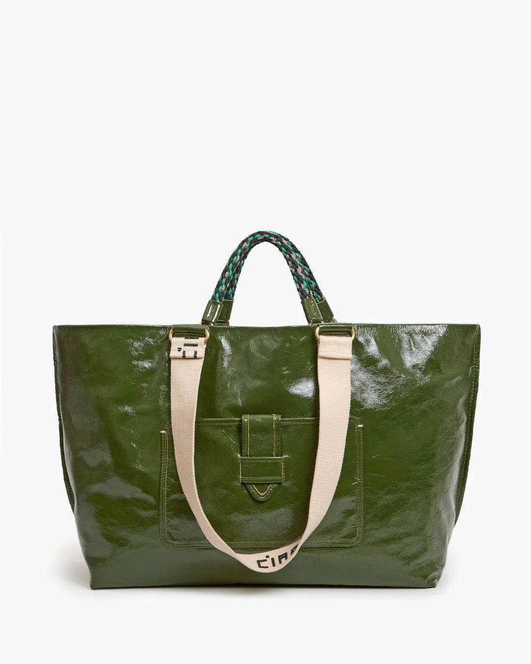 Clare V. - Crinkle Patent Amy Grande Bateau Tote - Kalifornia Jean Bar