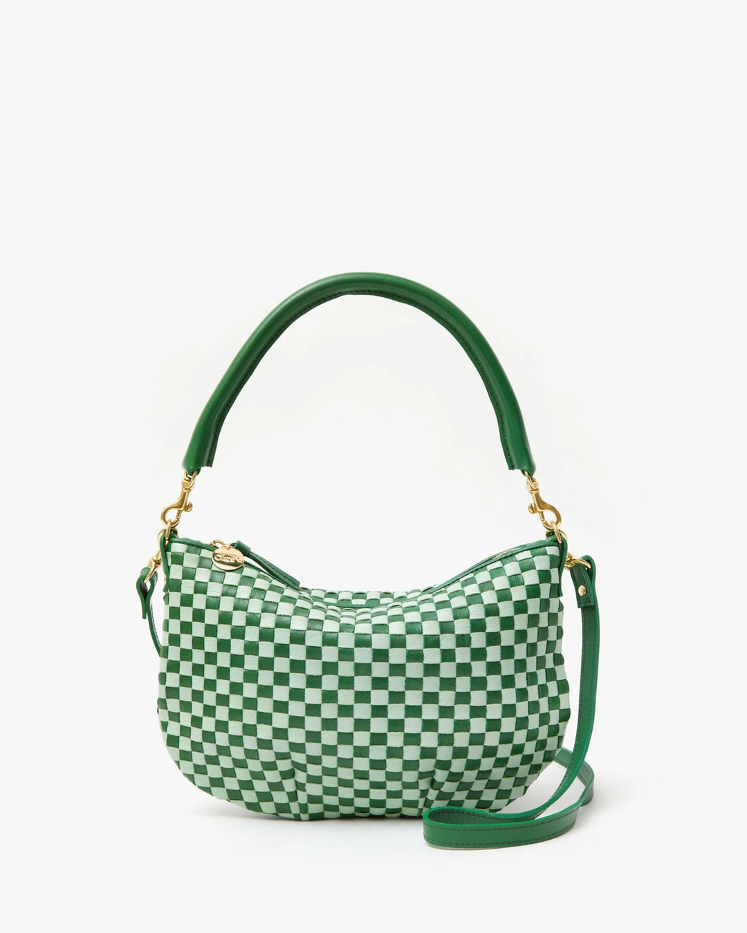 Clare V. - Fern & Mist Woven Checker Petit Moyen Messenger - Kalifornia Jean Bar