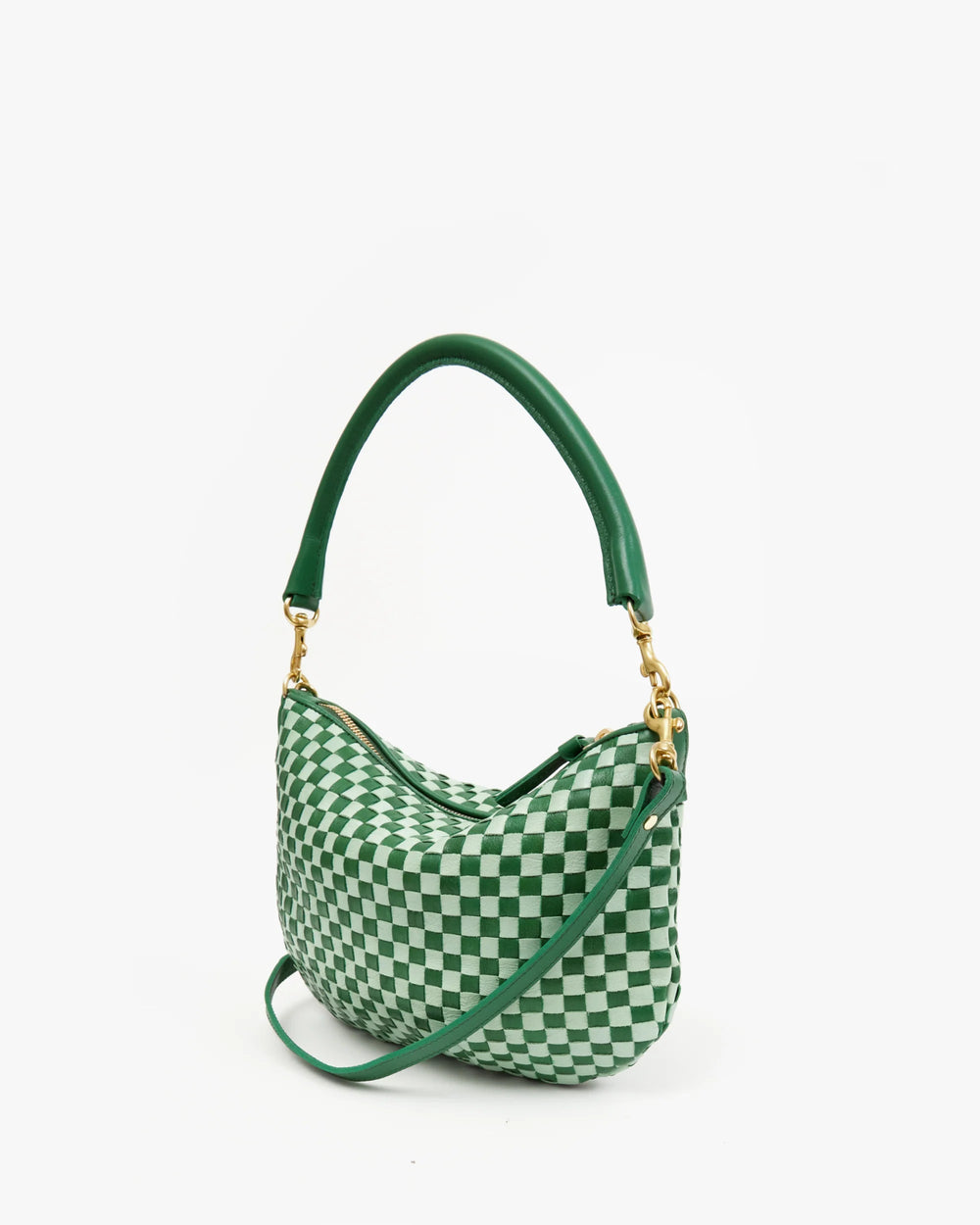 Clare V. - Fern & Mist Woven Checker Petit Moyen Messenger - Kalifornia Jean Bar