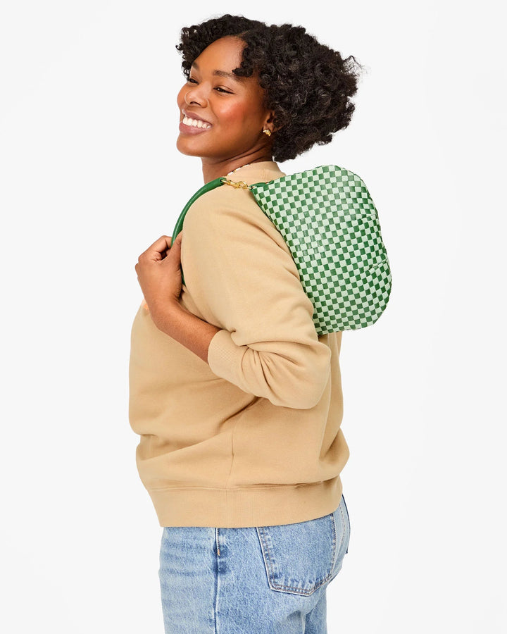 Clare V. - Fern & Mist Woven Checker Petit Moyen Messenger - Kalifornia Jean Bar