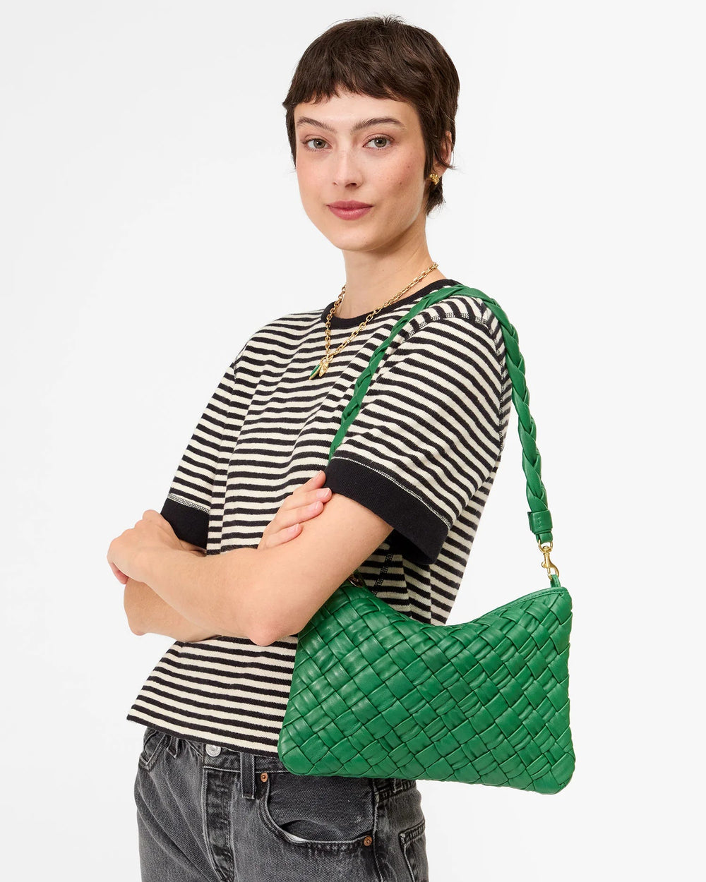 Clare V. - Fern Puffy Woven Flat Clutch - Kalifornia Jean Bar