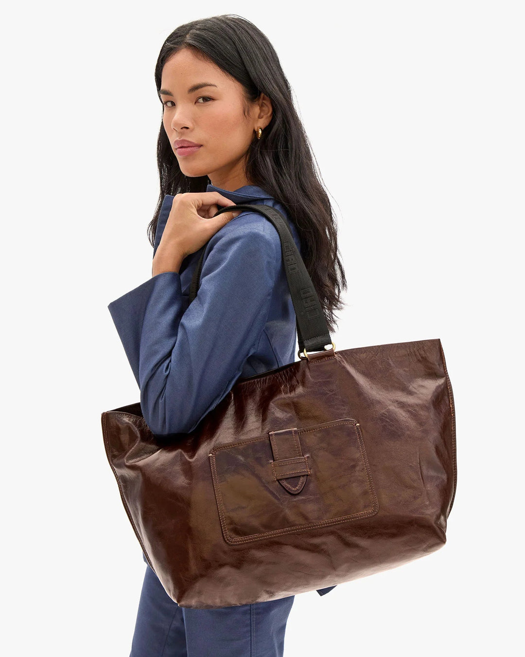 Clare V. - Grande Bateau Tote Bag Mocha Leather - Kalifornia Jean Bar