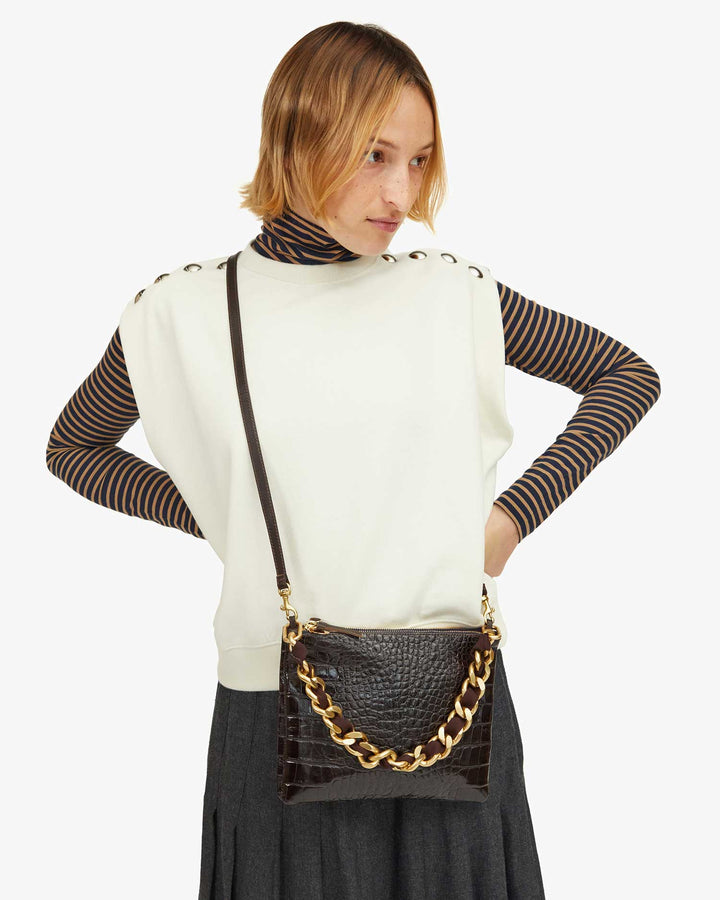 Clare V. - Kalamata Grosgrain Curb Chain Shortie Strap - Kalifornia Jean Bar Clare V. - Kalamata Grosgrain Curb Chain Shortie Strap