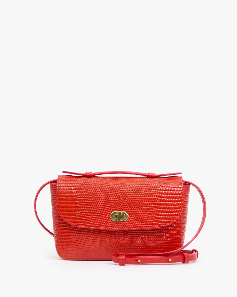 Clare V. - Kathryn Bag Red Embossed Lizard - Kalifornia Jean Bar