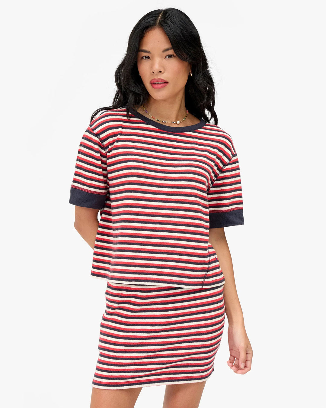 Clare V. - Le Bateau Tee Navy/Cherry Red Stripe - Kalifornia Jean Bar