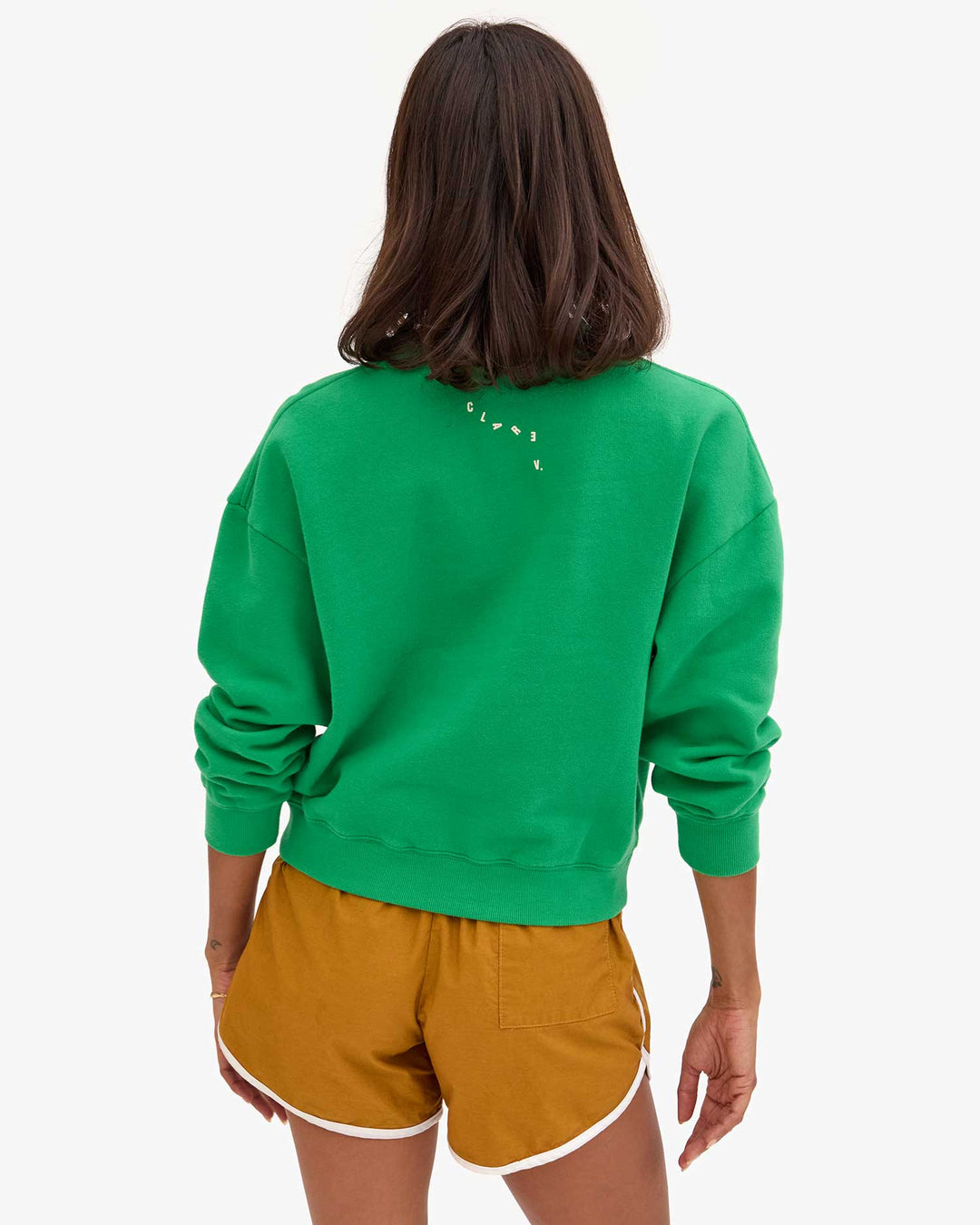 Clare V. - Le Drop Ciao Crewneck in Green - Kalifornia Jean Bar