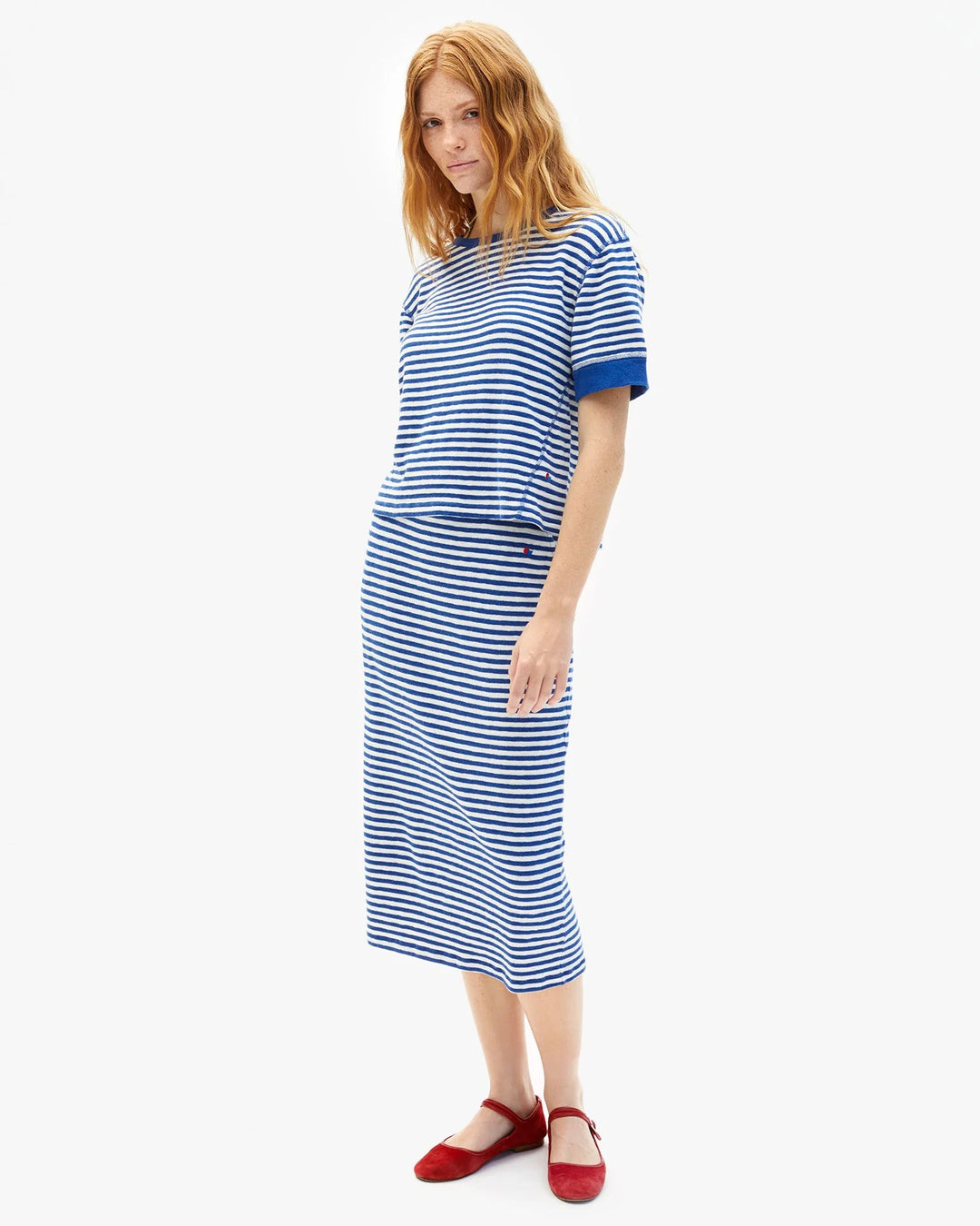 Clare V. - Le Tube Skirt Cobalt & Cream - Kalifornia Jean Bar