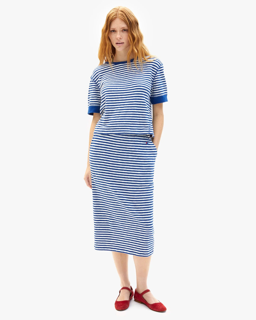 Clare V. - Le Tube Skirt Cobalt & Cream - Kalifornia Jean Bar