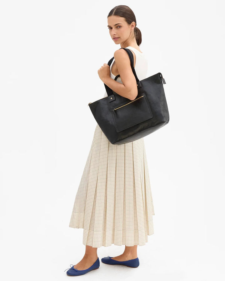 Clare V. - Le Zip Sac Black Rustique w/ Travel Pocket Bag - Kalifornia Jean Bar