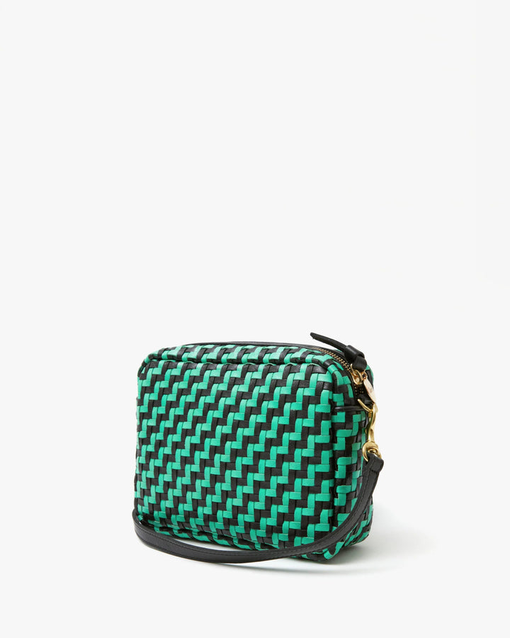 Clare V - Midi Sac Mint Opal Woven Black Zig Zag Bag - Kalifornia Jean Bar