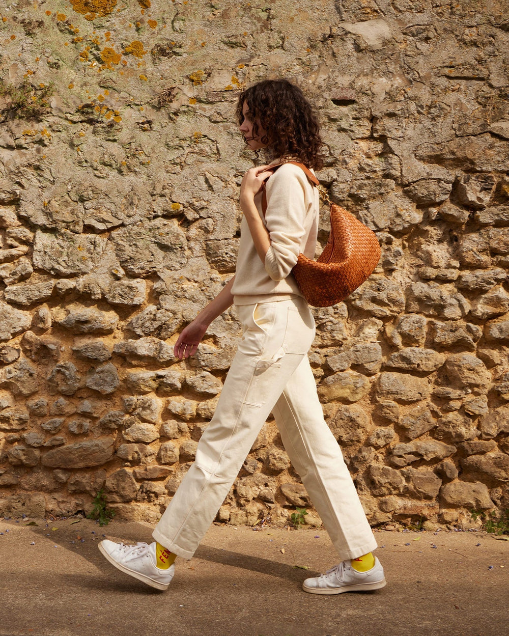 Clare V - Moyen Messenger Bag in Natural Woven Checker - Kalifornia Jean Bar