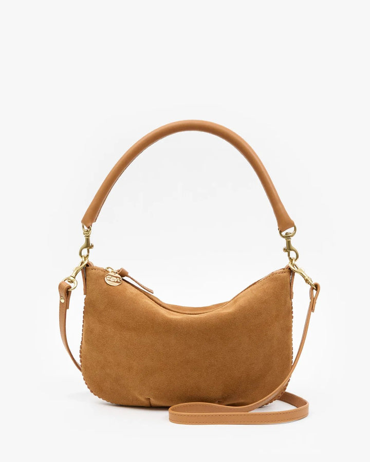 Clare V. - Petit Moyen Messenger Caramel Suede Whipstitch - Kalifornia Jean Bar