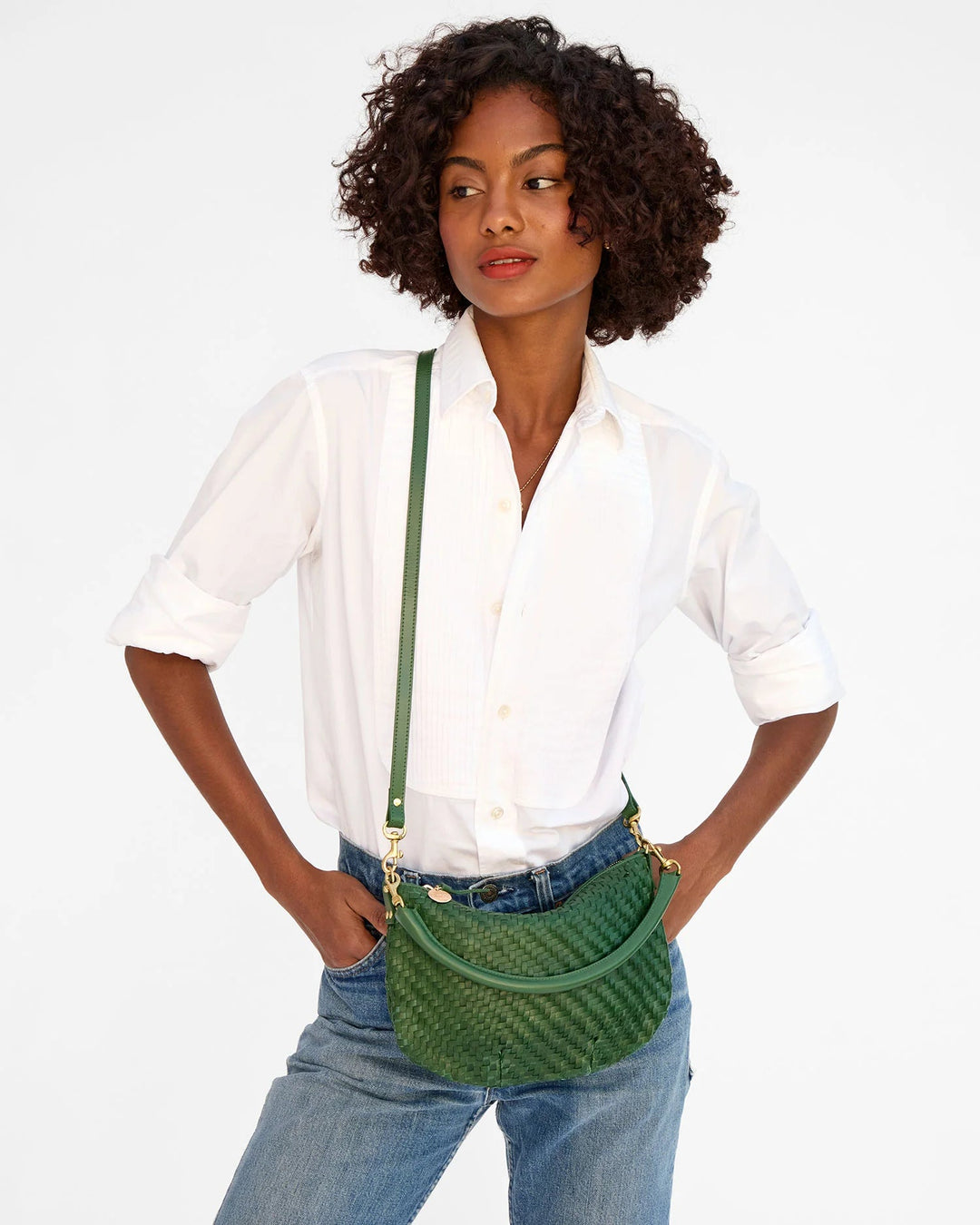 Clare V - Petit Moyen Messenger Evergreen Bag - Kalifornia Jean Bar