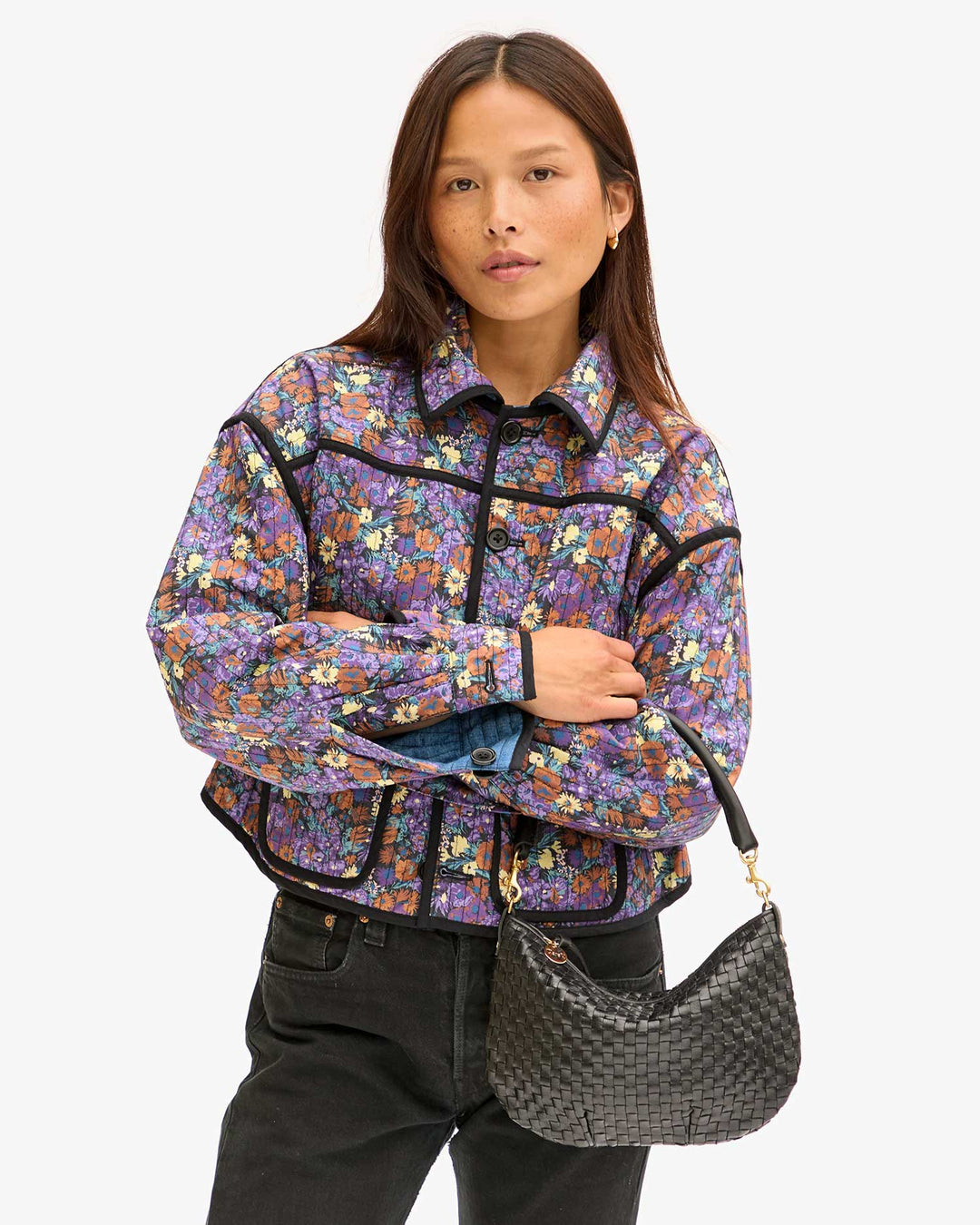 Clare V. - Petite Fanny Woven in Black - Kalifornia Jean Bar