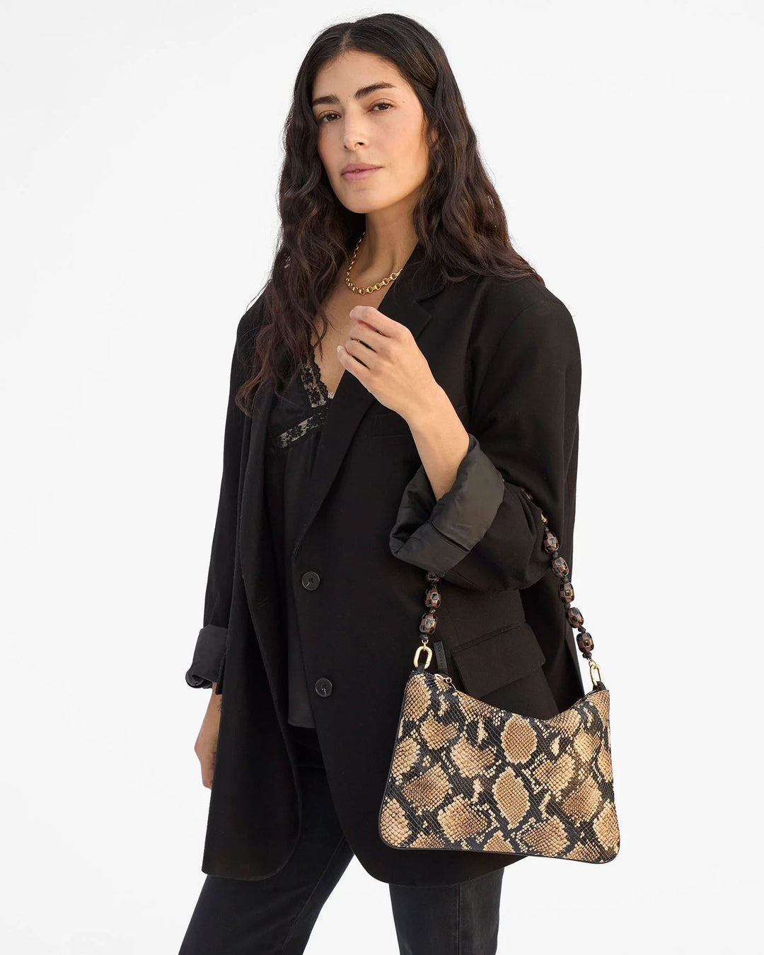 Clare V. - Shortie Strap Black Brown Checker - Kalifornia Jean Bar