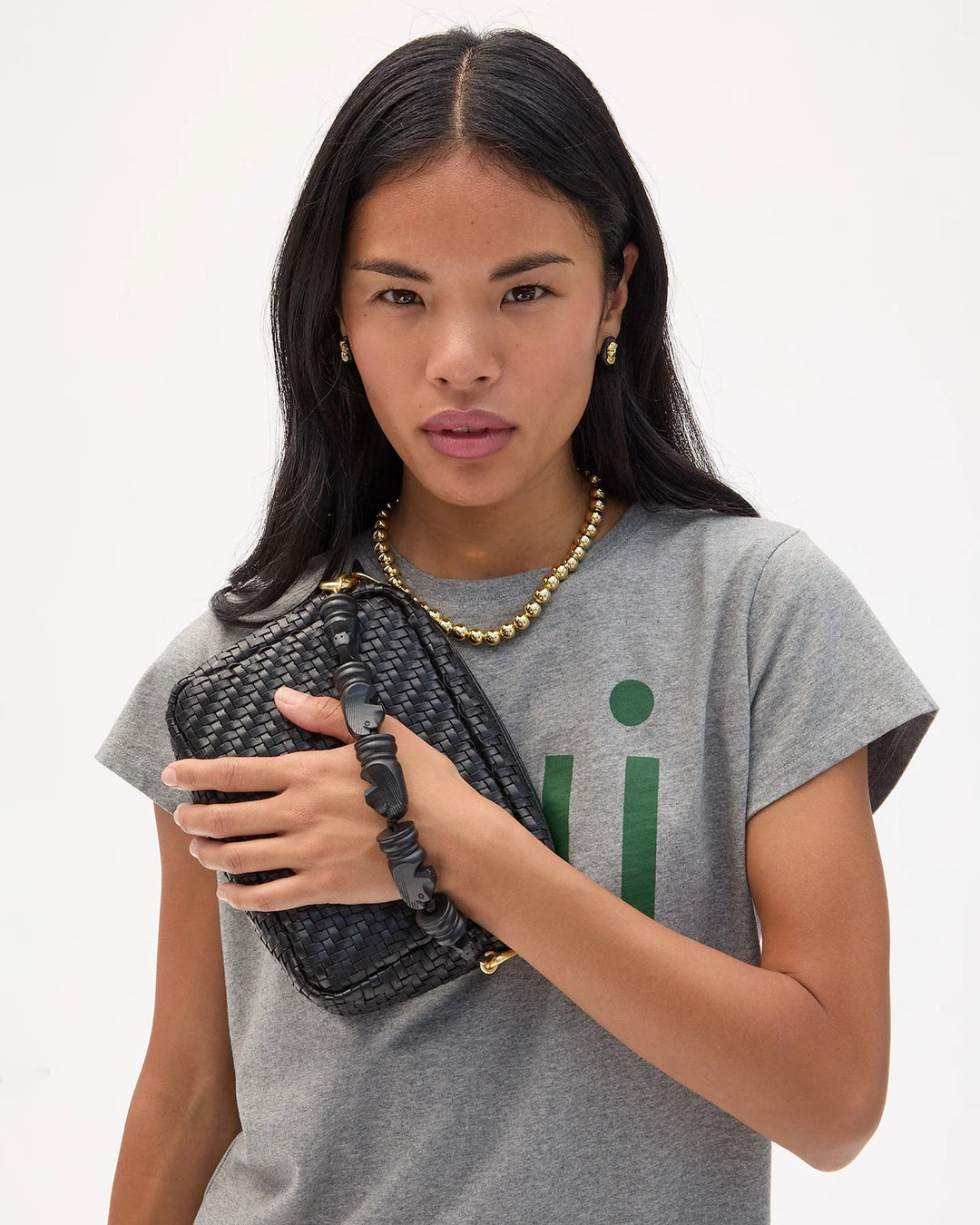 Clare V. - Top Handle Strap Black Knights - Kalifornia Jean Bar