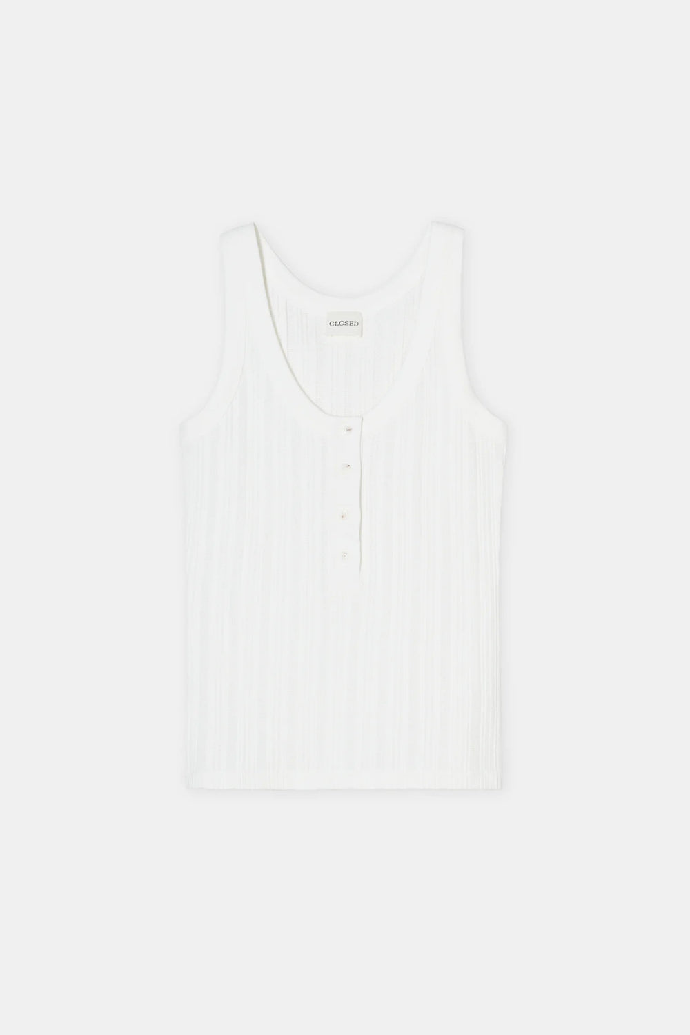 Closed - Ivory Half Placket Tank Top - Kalifornia Jean Bar