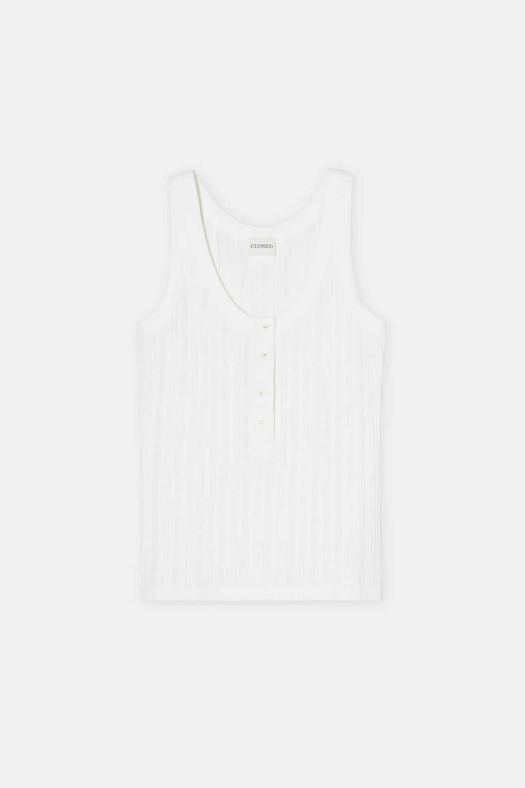 Closed - Ivory Half Placket Tank Top - Kalifornia Jean Bar