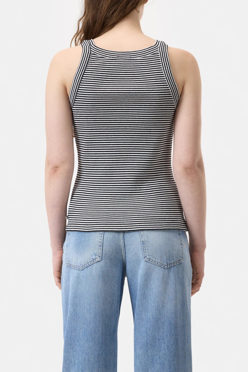Closed - Ivory Stripe Racer Tank - Kalifornia Jean Bar