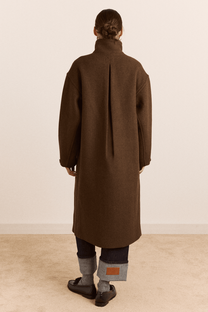 Damson Madder - Agnes Wool Coat in Chocolate - Kalifornia Jean Bar
