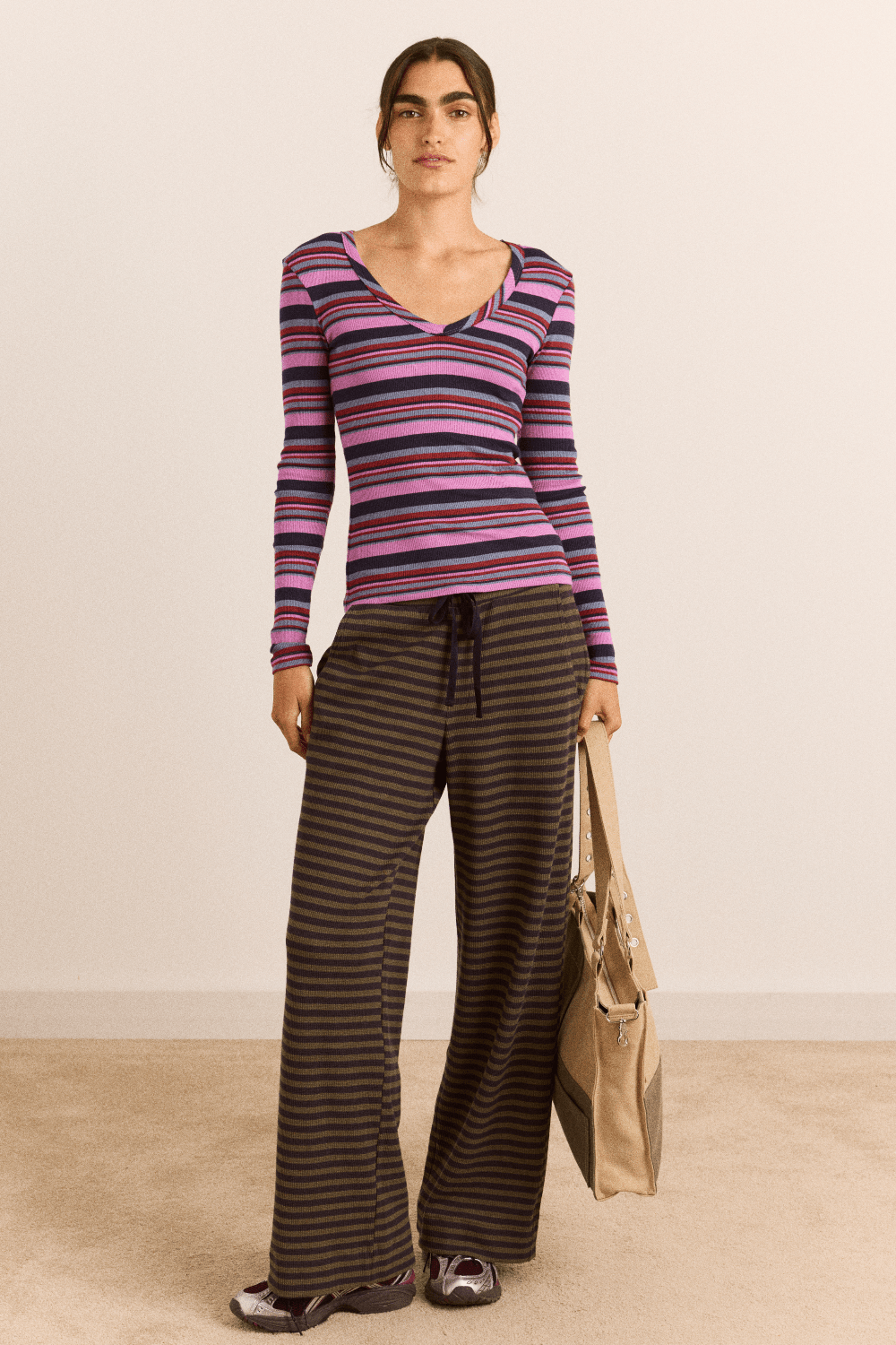 Damson Madder - Arlea Viola Stripe Tee - Kalifornia Jean Bar