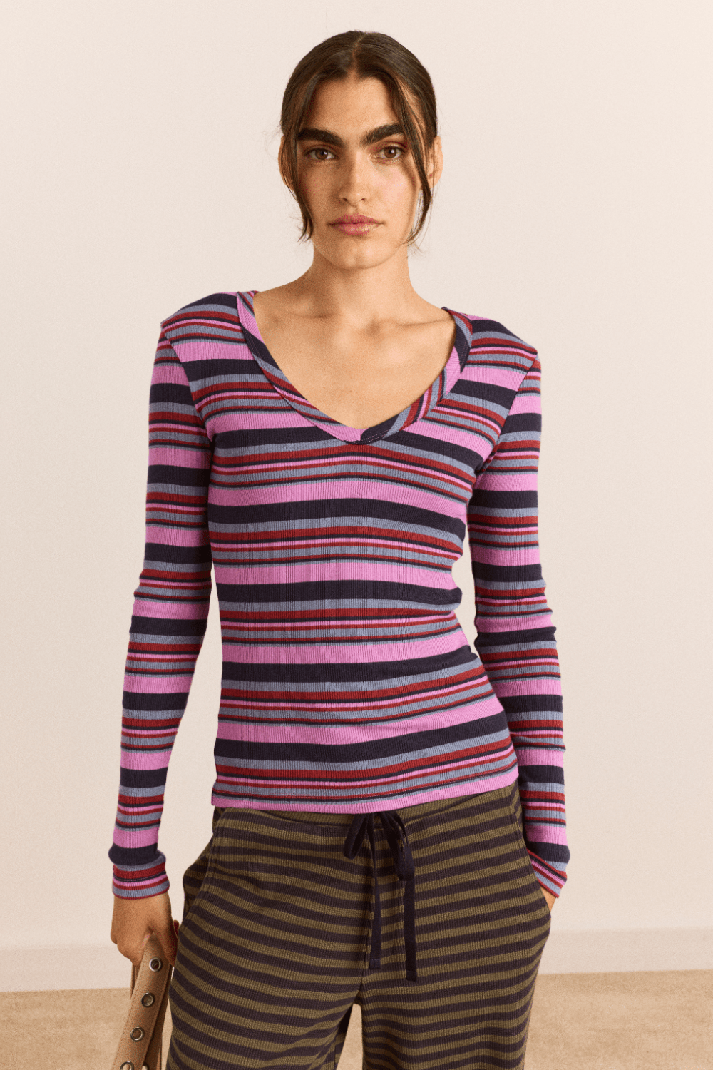 Damson Madder - Arlea Viola Stripe Tee - Kalifornia Jean Bar