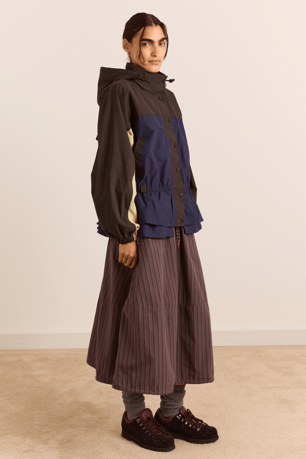 Damson Madder - Athena Raincoat in Sage/Navy - Kalifornia Jean Bar