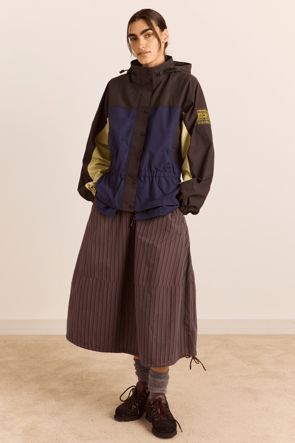 Damson Madder - Athena Raincoat in Sage/Navy - Kalifornia Jean Bar