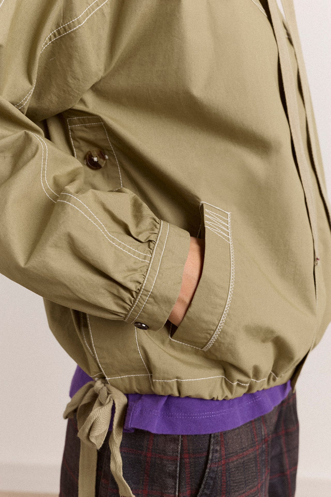 Damson Madder - Blake Hooded Top in Sage - Kalifornia Jean Bar