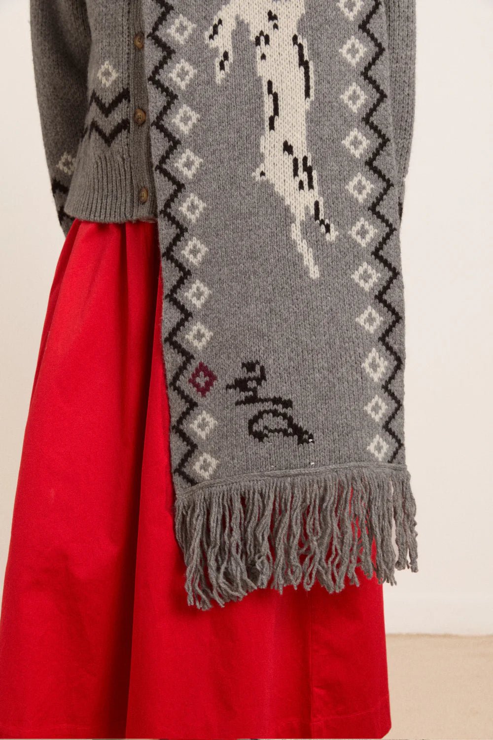 Damson Madder - Cecily Scarf in Bunny Intarsia - Kalifornia Jean Bar