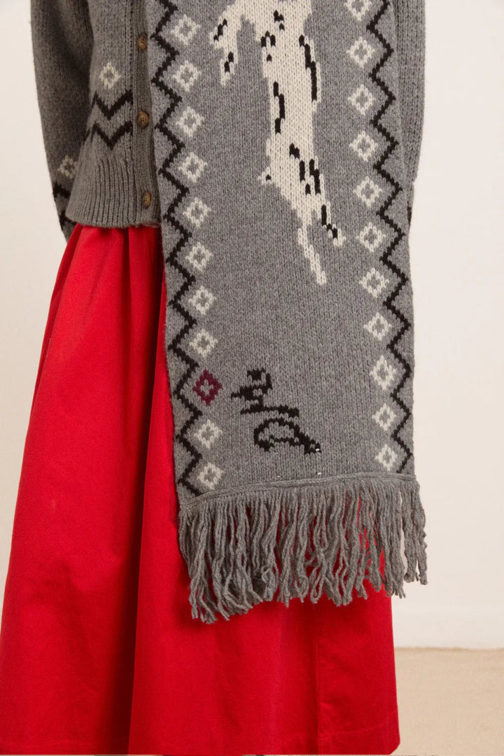 Damson Madder - Cecily Scarf in Bunny Intarsia - Kalifornia Jean Bar