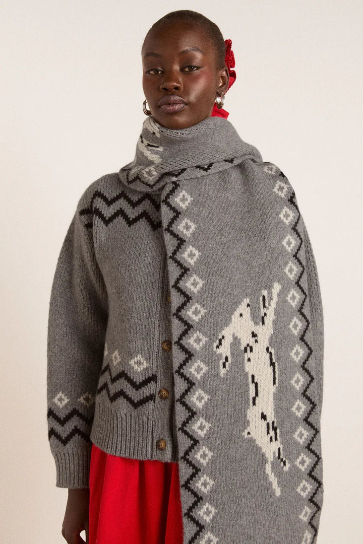 Damson Madder - Cecily Scarf in Bunny Intarsia - Kalifornia Jean Bar