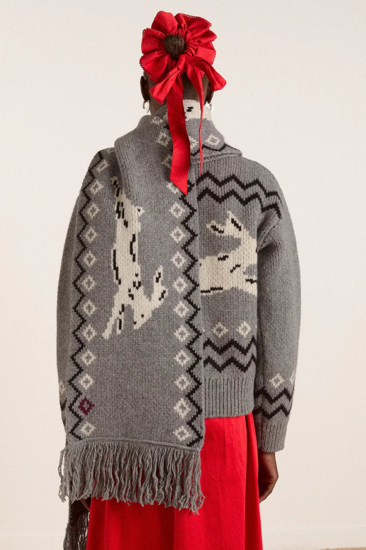 Damson Madder - Cecily Scarf in Bunny Intarsia - Kalifornia Jean Bar