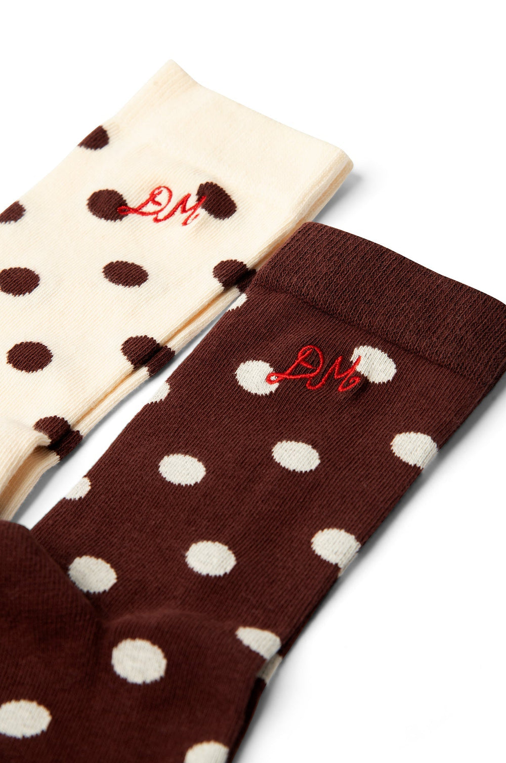 Damson Madder - Choc & Ecru Spot 2 Pack Socks - Kalifornia Jean Bar