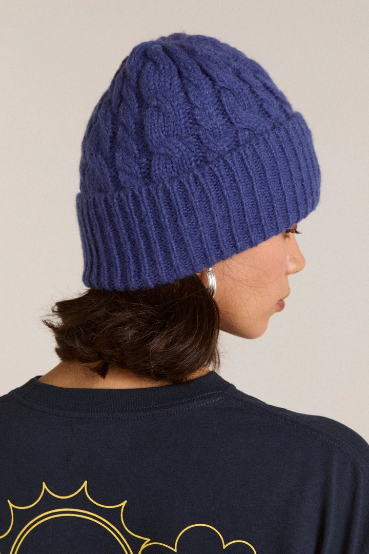 Damson Madder - Cobalt Cable Knit Beanie - Kalifornia Jean Bar