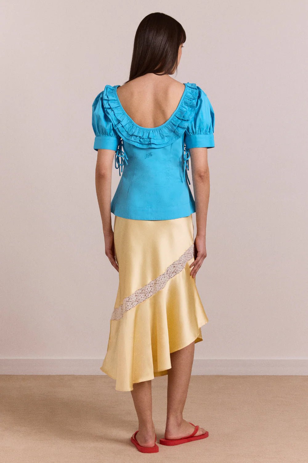 Damson Madder - Delphia Satin Skirt in Butter Yellow - Kalifornia Jean Bar