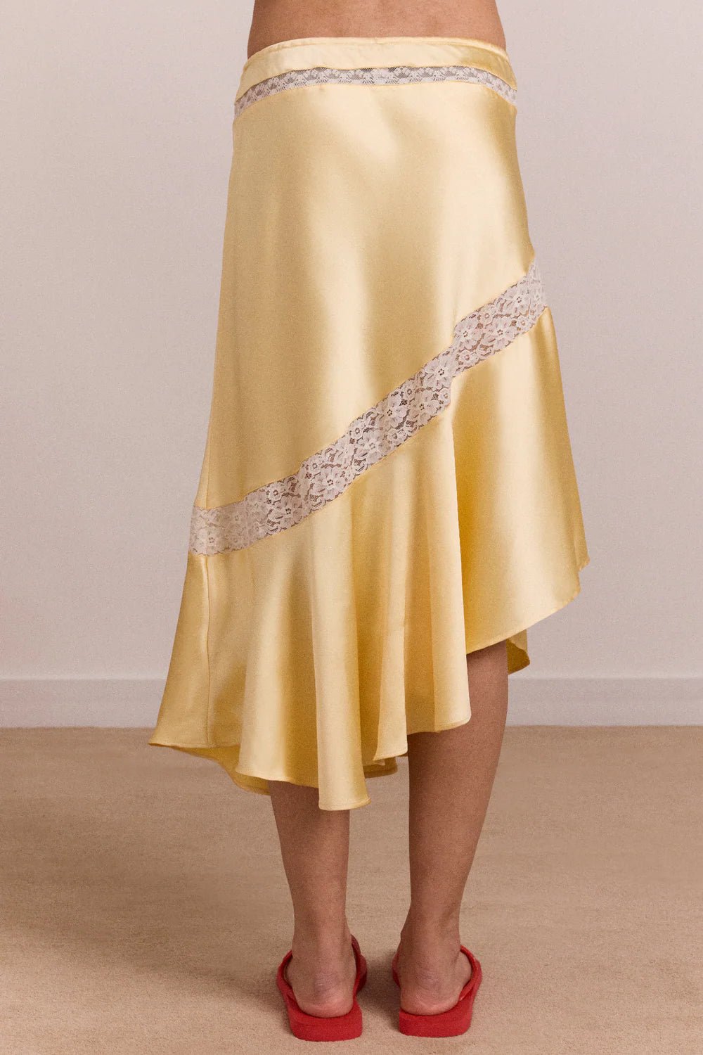Damson Madder - Delphia Satin Skirt in Butter Yellow - Kalifornia Jean Bar