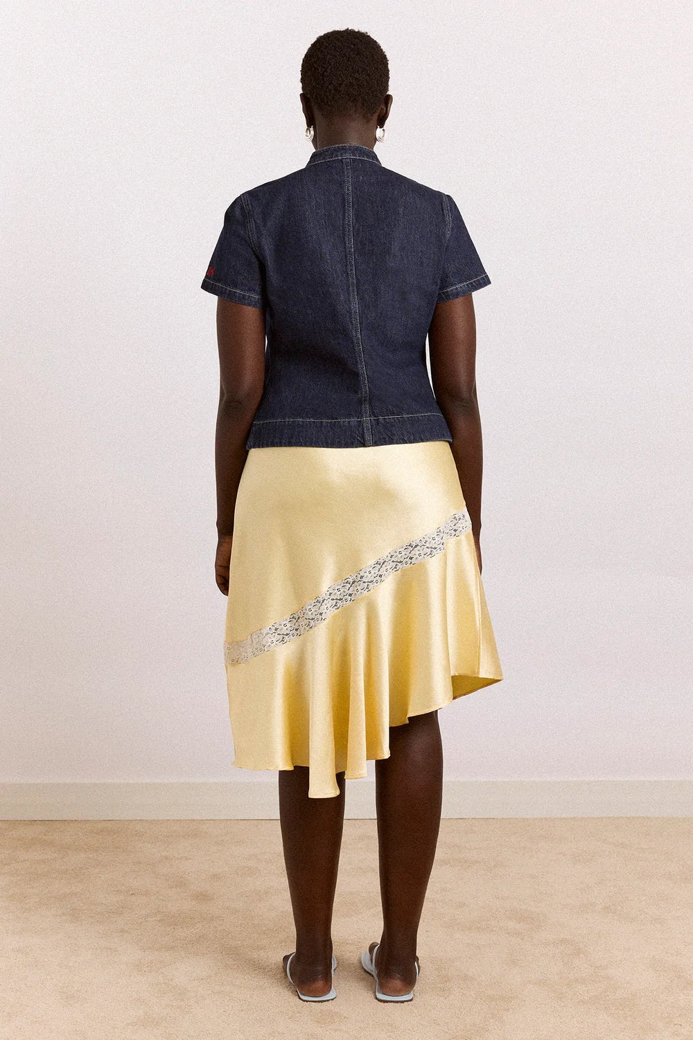 Damson Madder - Delphia Satin Skirt in Butter Yellow - Kalifornia Jean Bar