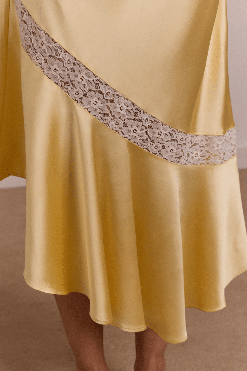 Damson Madder - Delphia Satin Skirt in Butter Yellow - Kalifornia Jean Bar
