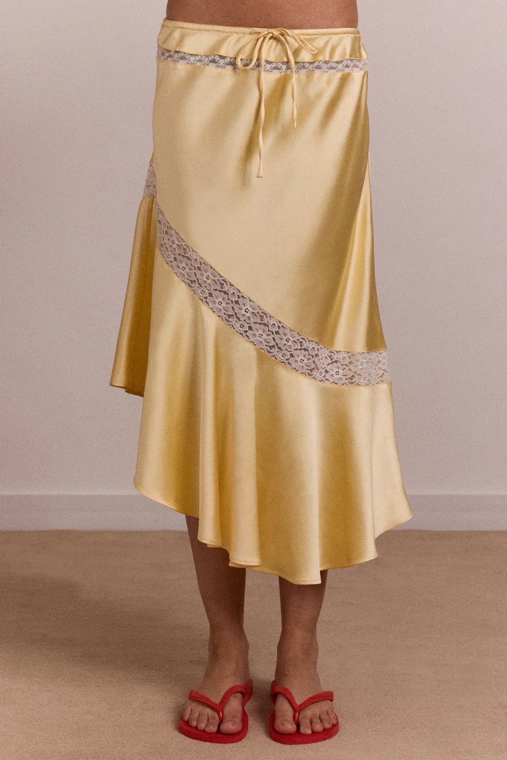 Damson Madder - Delphia Satin Skirt in Butter Yellow - Kalifornia Jean Bar