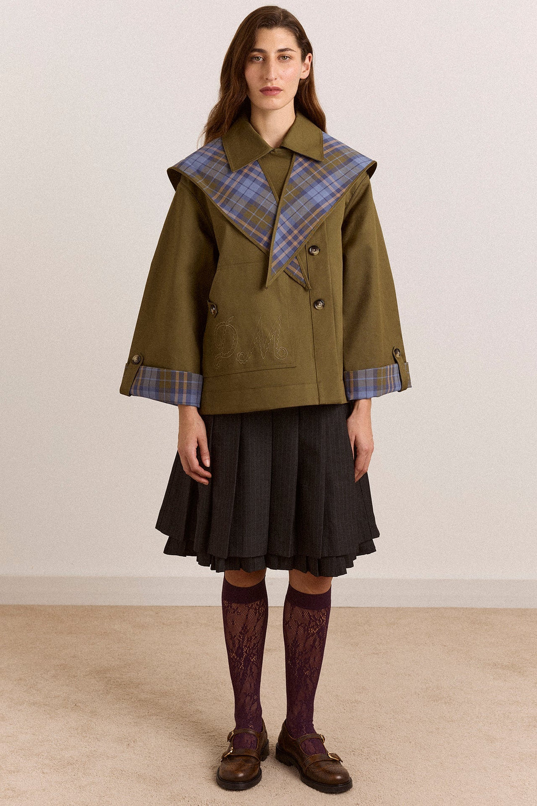 Damson Madder - Jerry Crop Olive Trench Coat - Kalifornia Jean Bar